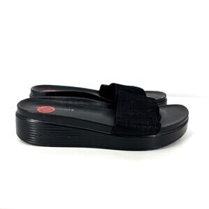 NEW Donald Pliner Fiji Mini Platform Sandals 10 Black Slides Quiet Luxury Prep